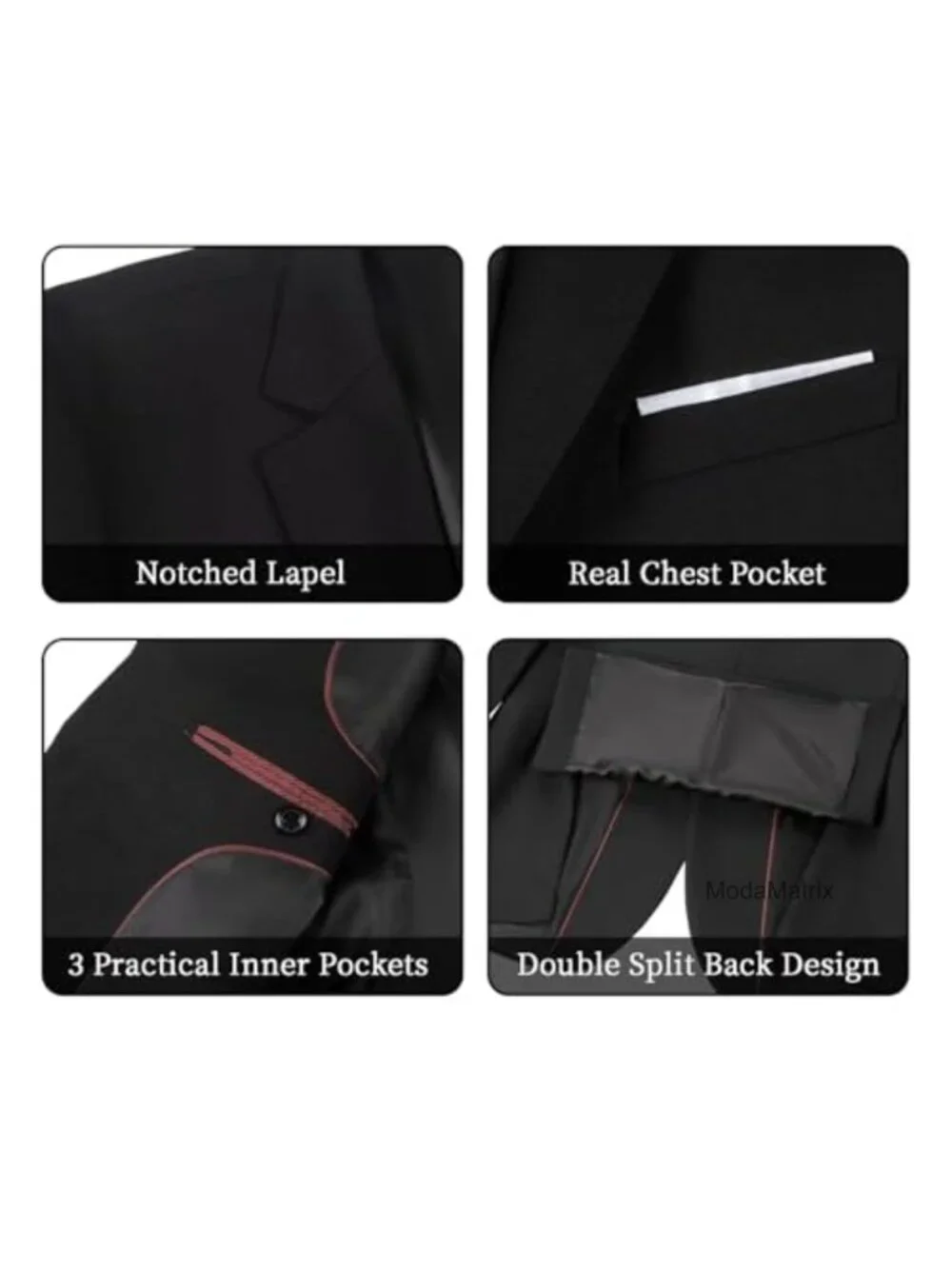Men's Slim Fit Notched Lapel 2-Button Blazer Sport Coat Business Wedding